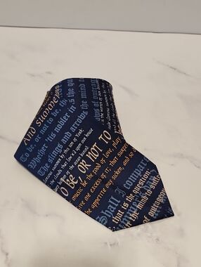 RSC Classic Navy Script Print Tie